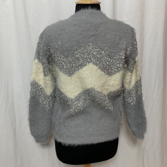 Fate Ladies Sweater With Chevron Lurex Inset Detail size medium - Picture 2 of 4